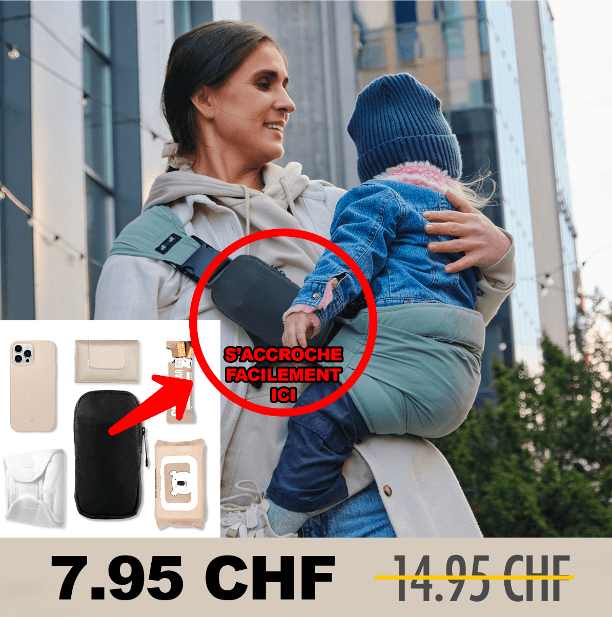 Mini borsa portaoggetti ll in saldo